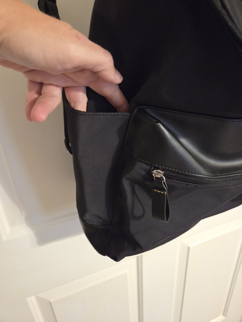 Calvin Klein Black Backpack with Faux Leather Accents - Picture 8 of 11
